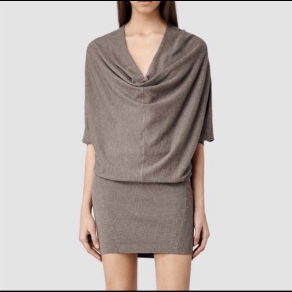 All Saint Batwing Off the Shoulder Dress